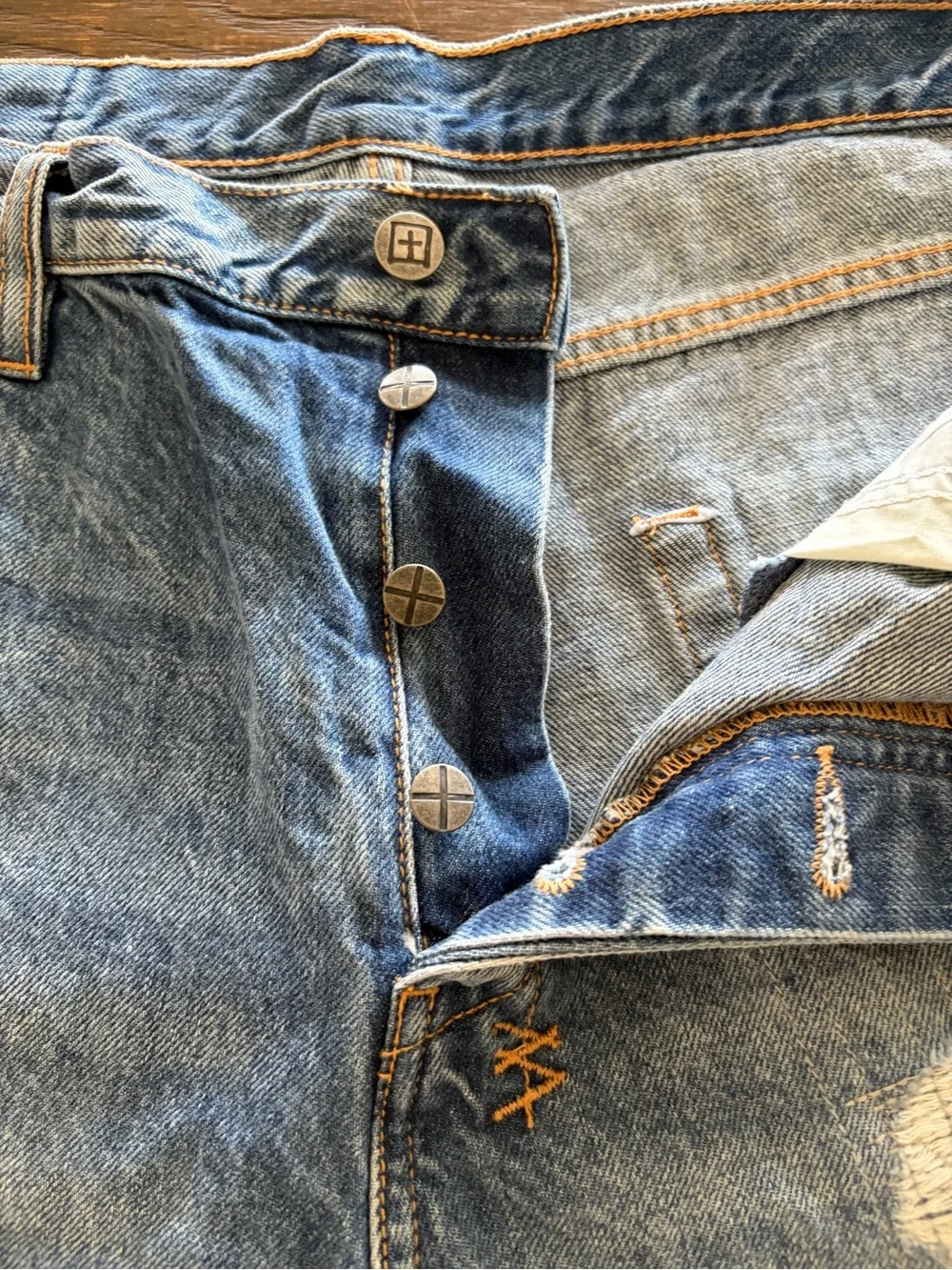 Ksubi Light Blue Distressed Relaxed Jeans